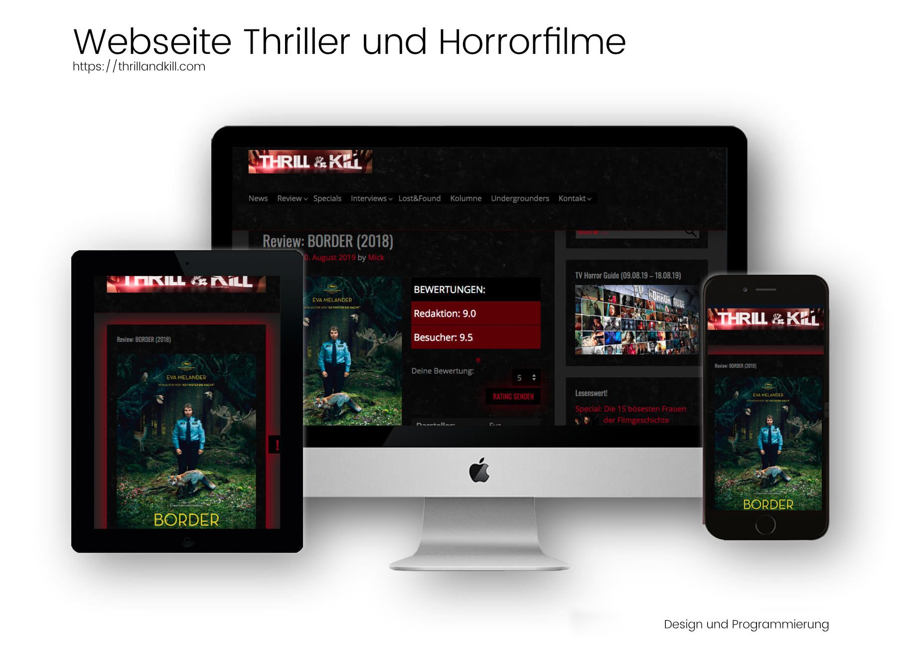 Referenz Webseite Thrill and Kill