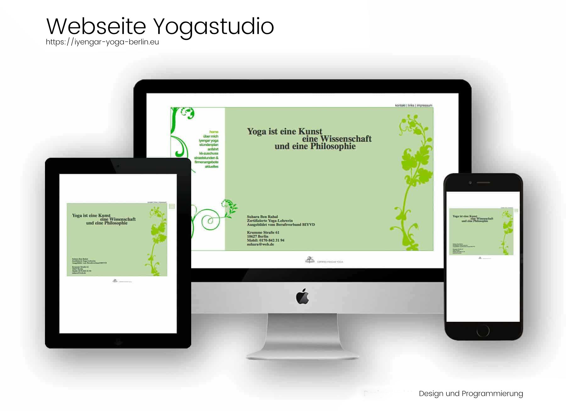 Referenzen Webdesign und Programmierung- Inyengar-Yoga-Studio Suhara Ben Rahal